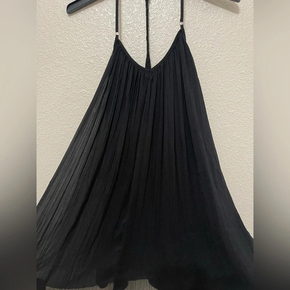 Abercrombie & Fitch Pleated Sleeveless A-Line Mini Dress Straps Black Size XS - Picture 3 of 13